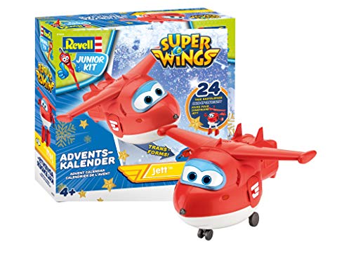 Revell Junior Kit 01024 Super Wings Adventskalender Jett Bauen-Schrauben-Spielen, 24 Tage cooler Bastelspaß, ab 4 Jahre, 20 cm von Revell