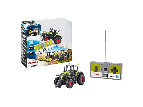 Revell Mini RC Claas 960 Axion Traktor I Ideal für Kinder ab 8 Jahren I Hochdetailliertes Design I 2-Kanal-Fernsteuerung I Schnelle Aufladung über die Fernsteuerung I Perfekt für unterwegs, grün von Revell