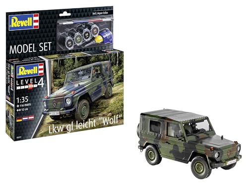 Revell Modellbausatz LKW gl leicht Wolf – Militärfahrzeug, Geländewagen, Modell nach Originalvorbild, Detailgetreue Nachbildung, DIY Modellbau, für Sammler und Modellbauer ab 12 Jahren von Revell