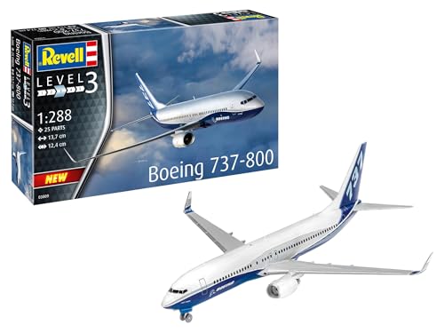 Revell Modellbausatz Boeing 737-800 I Einfacher Zusammenbau I Maßstabsgetreue Nachbildung im Maßstab 1:288 mit 25 Teilen I Perfekter Modellbausatz für Anfänger und erfahrene Bastler ab 10 Jahren Revell Modellbausatz Boeing 737-800 I Einfacher Zusammenbau I Maßstabsgetreue Nachbildung im Maßstab 1:288 mit 25 Teilen I Perfekter Modellbausatz für Anfänger und erfahrene Bastler ab 10 Jahren von Revell