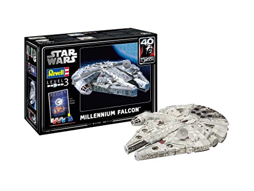 Revell Modellbausatz I Geschenkset Millennium Falcon I Detailreicher Star Wars Bausatz I 52 Teile I Maßstab 1:72 I für Kinder und Erwachsene ab 10 Jahren von Revell