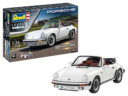 Revell Modellbau, 50 Years of Porsche 911 G-Model, Bausatz, Maßstab 1:24, 115 Teile, Bastelset ab 10 Jahren, Detailgetreues Modell, Automobil, Authentische Nachbildung von Revell