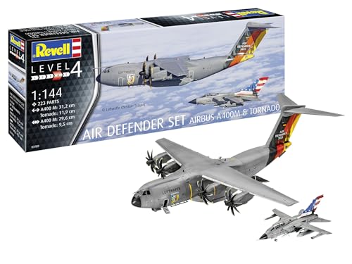 Revell Modellbau I Air Defender I Bausatz I Maßstab 1:144 I 223 Teile I Bastelset ab 12 Jahren I Präzisionsmeisterwerk am Himmel, Molded Color, 03789 von Revell