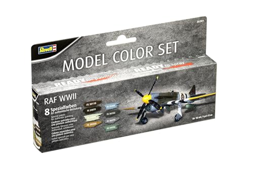 Revell Modellbau I Farbset RAF WWII Flugzeuge WWII Farben Set I 8 Farben im Set für die Royal Air Force zum bemalen I Authentischer Look für Modellbau Flugzeuge I mit Airbrush und Pinsel möglich von Revell