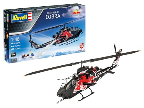 Revell Modellbau I Flying Bulls AH-1F Cobra I Bausatz I Maßstab 1:48 I 79 Teile I Bastelset ab 12 Jahren I Detailgetreues Modell I Kampfhubschrauber I Authentische Nachbildung von Revell