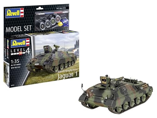 Revell Modellbau, Model Set Raketenjagdpanzer Jaguar 1, Bausatz, Maßstab 1:35, 197 Teile, Bastelset ab 12 Jahren, Detailgetreues Modell, Militärfahrzeug, Authentische Nachbildung von Revell