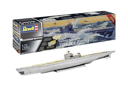 Revell Modellbau I Type IX C "Platinum Edition" I Bausatz I Maßstab 1:72 I 800 Teile I Bastelset ab 13 Jahren I Detailgetreues Modell I U-Boot I Authentische Nachbildung von Revell