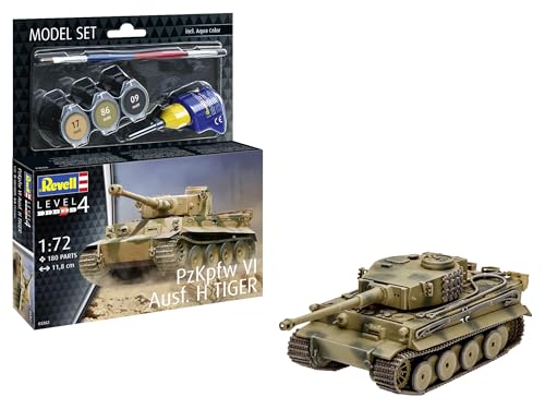 Revell Modellbausatz PzKpfw. IV Ausf.H | Rückgrat der deutschen Panzerverbände im WWII | Maßstabsgetreue Nachbildung mit originalgetreuen Details und realistischen Ketten | Inklusive Kleber und Pinsel von Revell