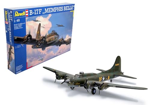 Revell Revell_04297 Modellbausatz Flugzeug 0.075 - B-17F Memphis Belle im Maßstab 1:48, Level 5, originalgetreue Nachbildung mit vielen Details, 4297, Mittel von Revell