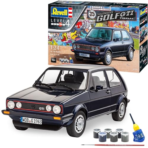 Revell Modellbausatz Volkswagen Golf GTI Pirelli-Sonderedition I Maßstab 1:24 I Detailgetreues Modell I Level 4 I Ideal für Fans des klassischen Sportwagens von Revell