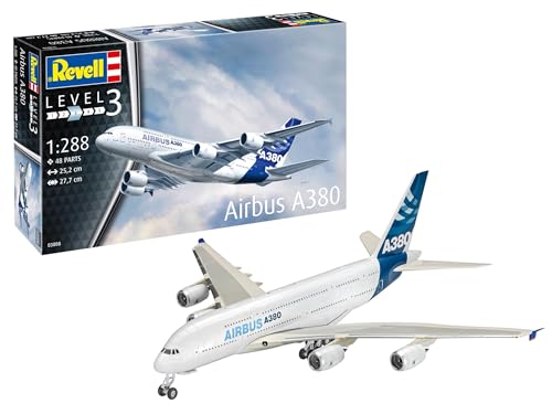 Revell Modellbausatz Airbus A380 I Der Gigant der Lüfte zum Selberbauen I Maßstabsgetreue Nachbildung im Maßstab 1:288 I Detailreich mit 47 Teilen I Für Modellbau-Einsteiger ab 10 Jahren von Revell