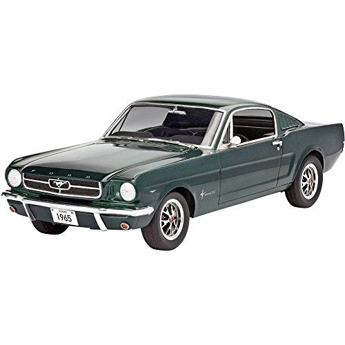 Revell RG7065 Modellbausatz Auto 1:24 - 1965 Ford Mustang 2+2 Fastback im Maßstab 1:24, Level 4, originalgetreue Nachbildung mit vielen Details, 7065, Schwarz, Unlackiert von Revell