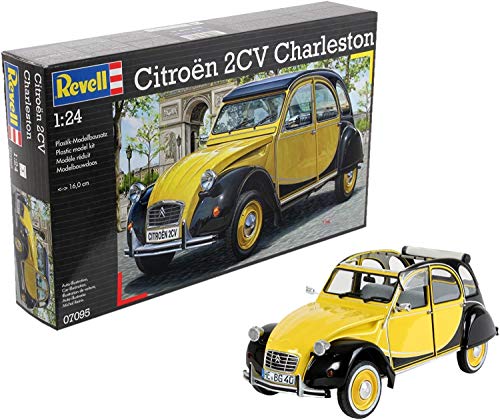 Revell Modellbausatz Auto 1:24 - Citroen 2CV Ente Charleston im Maßstab 1:24, Level 4, originalgetreue Nachbildung mit vielen Details, 07095, Schwarz von Revell