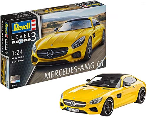 Revell REV-07028, Automodellbausatz, 18,9 cm Mercedes-Benz Modellbausatz Auto AMG GT im Maßstab 1:24, Level 3, originalgetreue Nachbildung mit vielen Details, 07028, Keine von Revell