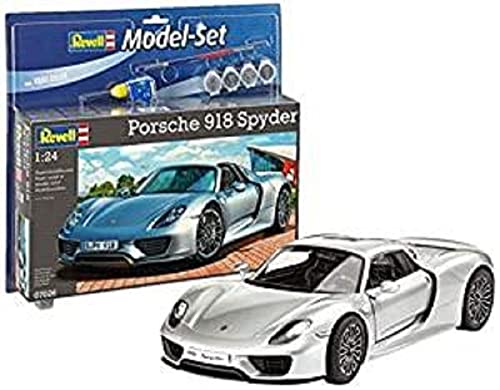 Revell Modellbausatz Auto 1:24 - Porsche 918 Spyder im Maßstab 1:24, Level 4, originalgetreue Nachbildung mit vielen Details, , Model Set mit Basiszubehör, 67026 von Revell