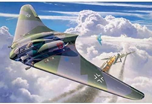 Revell Modellbausatz Flugzeug 1:72 - Horten Go 229 im Maßstab 1:72, Level 4, originalgetreue Nachbildung mit vielen Details, 04312, Mittel, Schwarz von Revell