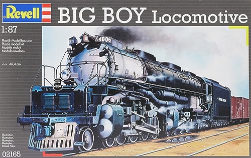 Revell 02165 H0 Dampflokomotive Big Boy Union Pacific im Maßstab 1:87, 46,4cm Lokomotiven originalgetreuer Modellbausatz für Fortgeschrittene, unlackiert von Revell