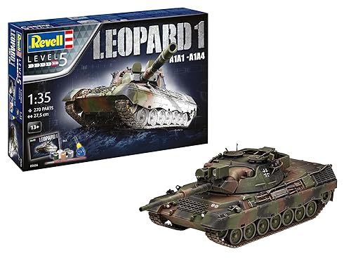 Revell Modellbausatz I Geschenkset Leopard 1 A1A1-A1A4 I Detailreicher Panzer Bausatz I 233 Teile I Maßstab 1:35 I für Kinder und Erwachsene ab 12 Jahren von Revell