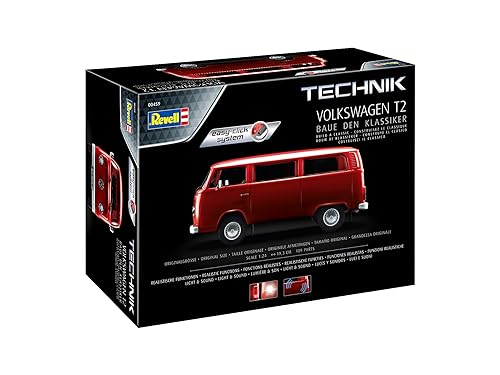 Revell 00459 Volkswagen T2-Technik-Easy Click System 1:24 Scale Model Kit Fahrzeug einfacher Steckmodellbausatz für Kinder und Einsteiger, Mehrfarbig von Revell