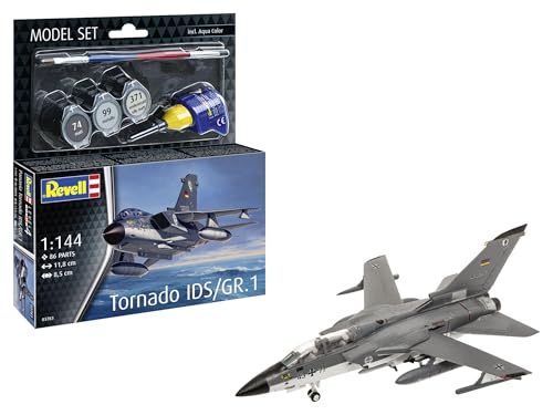 Revell Modellbausatz Panavia Tornado IDS/GR.1, Mehrzweck-Kampfflugzeug – Detailliertes Modell mit Schwenkflügel-Technologie, Cockpit & Abziehbildern – Inklusive Farben, Kleber & Pinsel von Revell