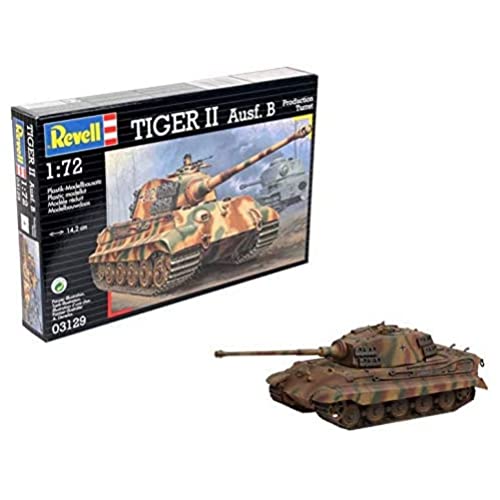 Revell Modellbausatz Panzer 1:72 - Tiger II Ausf. B im Maßstab 1:72, Level 4, originalgetreue Nachbildung mit vielen Details, 03129 von Revell