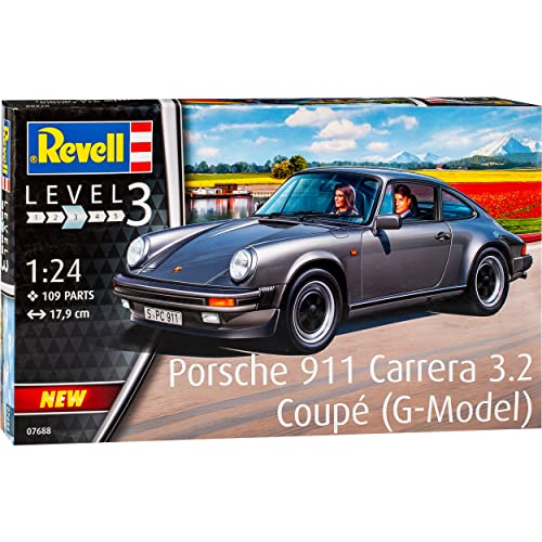 Revell Modellbausatz Porsche 911 Carrera 3.2 Coupé (G-Model) I Modellbausatz von Porsche für Jungen, Mädchen & Erwachsene und Kinder I Porsche 911 selberzusammenbauen I Level 3 Bausatz von Revell