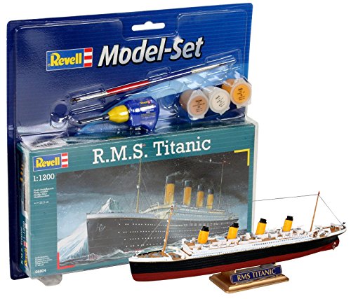 Revell Modellbausatz Schiff 1:1200 - R.M.S. Titanic im Maßstab 1:1200, Level 3, originalgetreue Nachbildung mit vielen Details, Kreuzfahrtschiff, Model Set mit Basiszubehör, 65804 von Revell