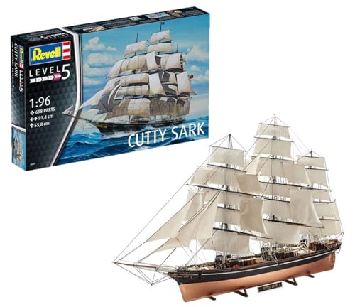 Revell Cutty Sark Model Kit Modellbausatz, Maßstab, 12 Jahre to 99 Jahre, 1 96 (5422) (05422), 36" lang, aus Kunststoff von Revell