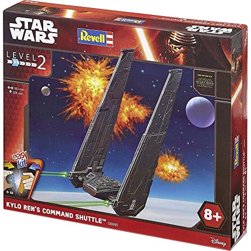 Revell Modellbausatz Star Wars Kylo Ren´s Command Shuttle im Maßstab 1:93, Level 2, originalgetreue Nachbildung mit vielen Details, Steckmechanismus, mit vorbemalten und vordekorierten Teilen, 06695 von Revell