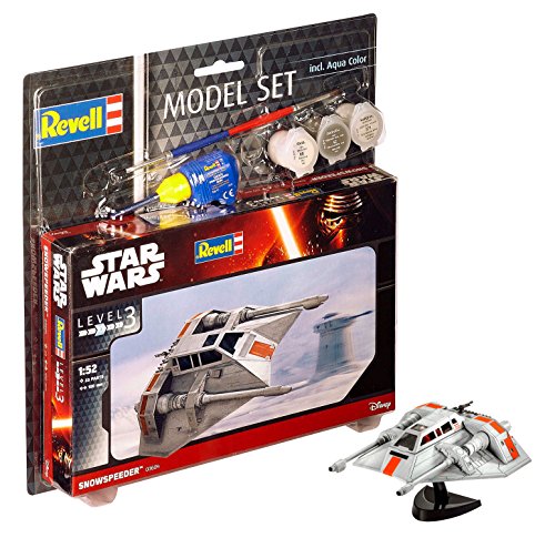 Revell Modellbausatz Star Wars Snowspeeder im Maßstab 1:52, Level 3, originalgetreue Nachbildung mit vielen Details, Model Set mit Basiszubehör, einfaches Kleben und Bemalen, 63604 von Revell