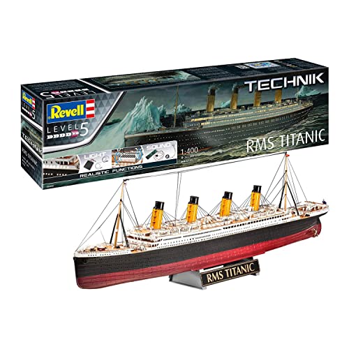 Revell 00458 RMS Titanic - Technik originalgetreuer Modellbausatz für Experten, unlackiert, Mittel von Revell