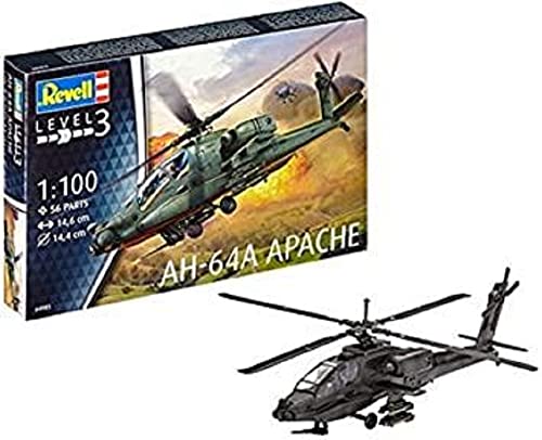 Revell Modellbausatz AH-64A Kampfhubschrauber - Einfach zu montierender Modellbausatz mit authentischen Abziehbildern für die US Army - Detailgetreu mit Sensoren Laser und Bordkanone von Revell