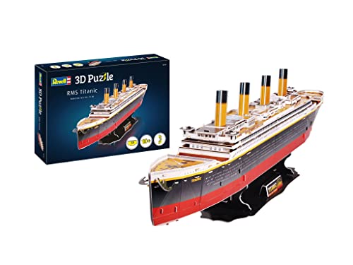 Revell 3D Puzzle 00170 I RMS Titanic I 113 Teile I 4 Stunden Bauspaß für Jung Alt I ab 10 Jahren I Das berühmte Kreuzfahrtschiff RMS Titanic selber zusammenbauen von Revell