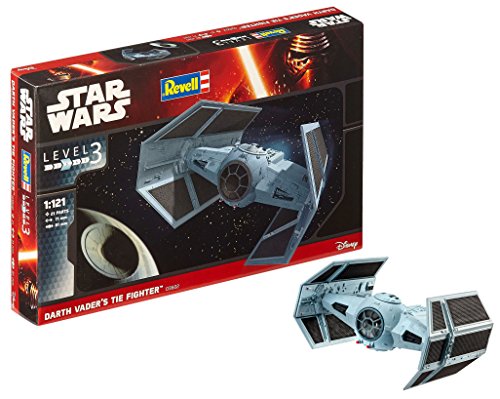 Revell Modellbausatz Star Wars Darth Vader & Kylo Ren TIE-Fighter I Detailliertes Modell I Maßstab 1:121 I Mit Darth Vader-Figur I Perfekt für Star Wars-Enthusiasten ab 10 Jahren I Inkl. Abziehbilder von Revell