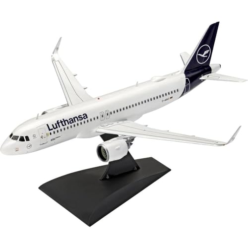 Revell RV63942 Other License 63942 Airbus A320 neo Lufthansa Flugmodell Bausatz 1:144, 1/100, Schwarz von Revell