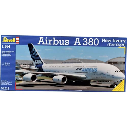 Revell 04218 Modellbausatz Flugzeug 1:144 - Airbus A380 Design New livery "First Flight" im Maßstab 1:144, Level 5, originalgetreue Nachbildung mit vielen Details, Zivilflugzeug, Passagierflugzeug von Revell