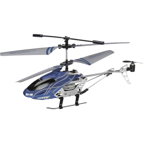 Revell Control Helicopter Skyfun, Ferngesteuerter Helikopter, Koaxial-Rotorsystem, Leistungsstarke Elektromotoren, Inklusive Ersatzrotorset, Weiß/Blau/Schwarz von Revell