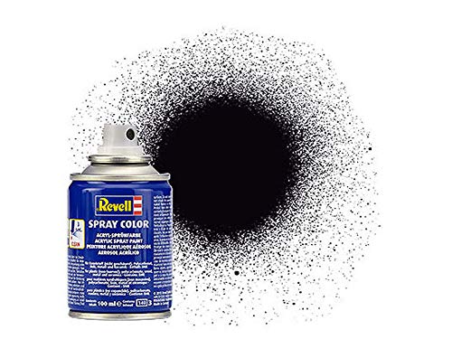 Revell Revell_34108 34108 Spraydose schwarz, matt Spray Color, Farben in der praktischen 100-ml-Sprühdose von Revell