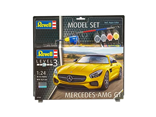 Revell Revell_67028 Modellbausatz Auto 1:24 - Mercedes-Benz AMG GT im Maßstab 1:24, Level 3, originalgetreue Nachbildung mit vielen Details, , Model Set mit Basiszubehör, 67028 von Revell