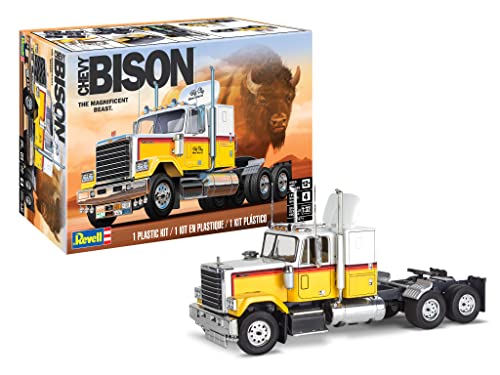 Revell USA Modellbausatz I Chevy Bison Semi Truck I Detailliertes Modell im Maßstab 1:31 I 70 Teile I Herausfordernder Bausatz für fortgeschrittene Modellbauer ab 12 Jahren I Authentischer Truck von Revell