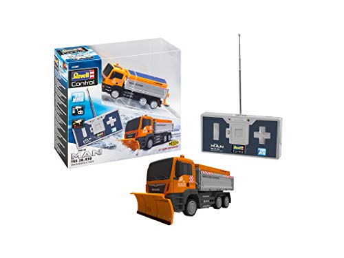 Revell Winter Service Truck Control 23487 Mini RC Man TGS 28.430 Winterdienstwagen, Orange von Revell