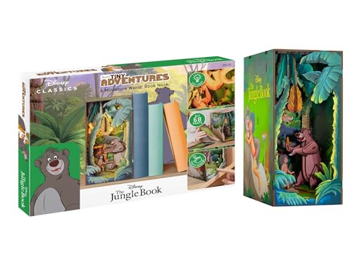 Revell Tiny Adventures Buchstütze Dschungelbuch I 3D Miniaturhaus aus Holz mit LED I Mogli & Balu als Book Nook fürs Regal I Bastelspaß & Geschenkidee für Disney-Fans und kleine Abenteurer Revell Tiny Adventures Buchstütze Dschungelbuch I 3D Miniaturhaus aus Holz mit LED I Mogli & Balu als Book Nook fürs Regal I Bastelspaß & Geschenkidee für Disney-Fans und kleine Abenteurer von Revell