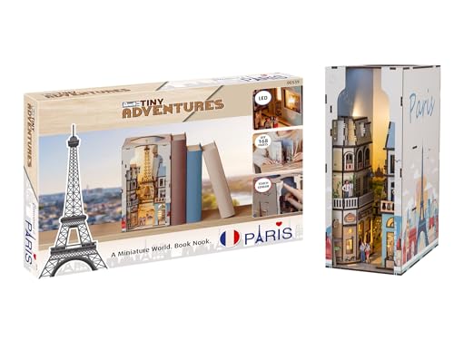 Revell Tiny Adventures Buchstütze Paris I 3D Miniaturhaus aus Holz mit LED-Beleuchtung I DIY Puzzle Book Nook für Bücherregal I Geschenkidee für Bastelfans & Liebhaber der Stadt der Liebe Revell Tiny Adventures Buchstütze Paris I 3D Miniaturhaus aus Holz mit LED-Beleuchtung I DIY Puzzle Book Nook für Bücherregal I Geschenkidee für Bastelfans & Liebhaber der Stadt der Liebe von Revell