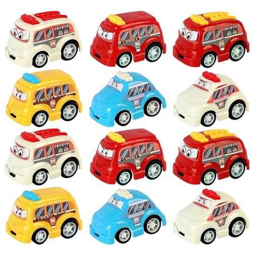 12 Pack LKW Spielzeug Autos Trägheit Fahrzeug Playsets Reibung angetriebenes Spielzeug Fahrzeuge Engineering Spielzeug Autos Geburtstagsgeschenke für 4-6 Jahre alt Kinder (Stadtverkehr-Serie) von RevpoltIQ