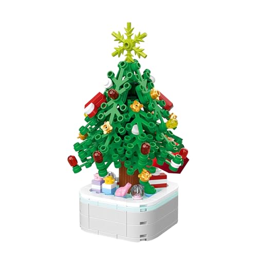 RevpoltIQ Weihnachten Bauklötze Set Weihnachtsbaum Lebkuchenhaus Baukasten Display Weihnachtsszene für Kinder Jungen Mädchen 6-12 Jahre alt (Weihnachtsbaum) von RevpoltIQ