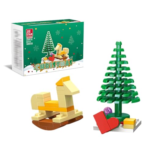 RevpoltIQ Weihnachten Bausteine Set, Weihnachten Bauklötze Spielzeug Set, Weihnachtsbaum Elch Schneemann Mini Bausteine, Geschenke Building Blocks für ab 6 Jahre Kinder und Erwachsene (A) von RevpoltIQ