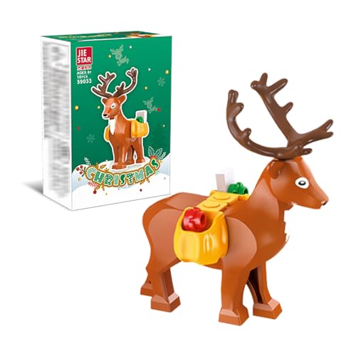 RevpoltIQ Weihnachten Bausteine Set, Weihnachten Bauklötze Spielzeug Set, Weihnachtsbaum Elch Schneemann Mini Bausteine, Geschenke Building Blocks für ab 6 Jahre Kinder und Erwachsene (B) von RevpoltIQ