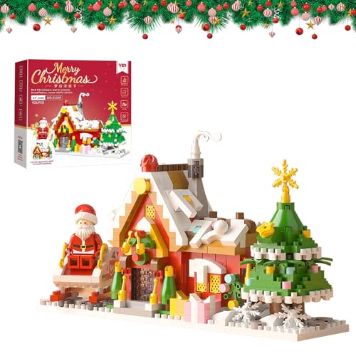 RevpoltIQ Weihnachten Haus Bausteine, Weihnachtsbaum Bauklötze Set, Weihnachtsmann Bauklötze Spielzeug, Weihnachten Spielzeug Geschenk Kit ab 14 Jahre Kinder, Erwachsene, Jungen, Mädchen, 926 Pcs von RevpoltIQ