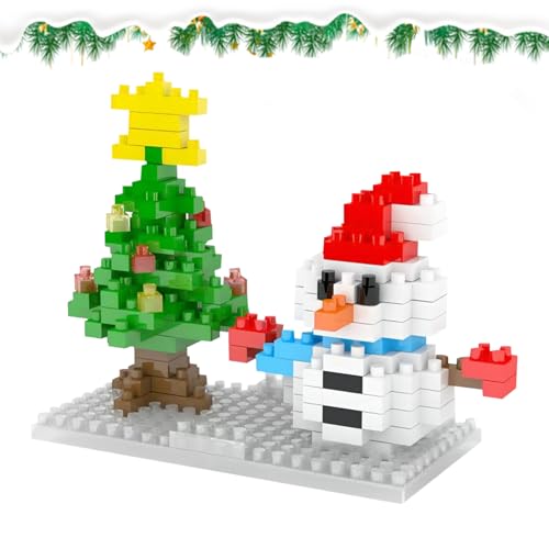 RevpoltIQ Weihnachtsbauklötze Set Weihnachtsbaum Lebkuchenhaus Baukasten Display Weihnachtsszene für Kinder Jungen Mädchen 6-12 Jahre alt (Schneemann) von RevpoltIQ