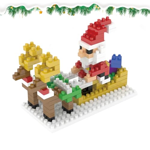 RevpoltIQ Weihnachtsbauklötze Set Weihnachtsbaum Lebkuchenhaus Baukasten Display Weihnachtsszene für Kinder Jungen Mädchen 6-12 Jahre alt (Spielzeug-Elch) von RevpoltIQ